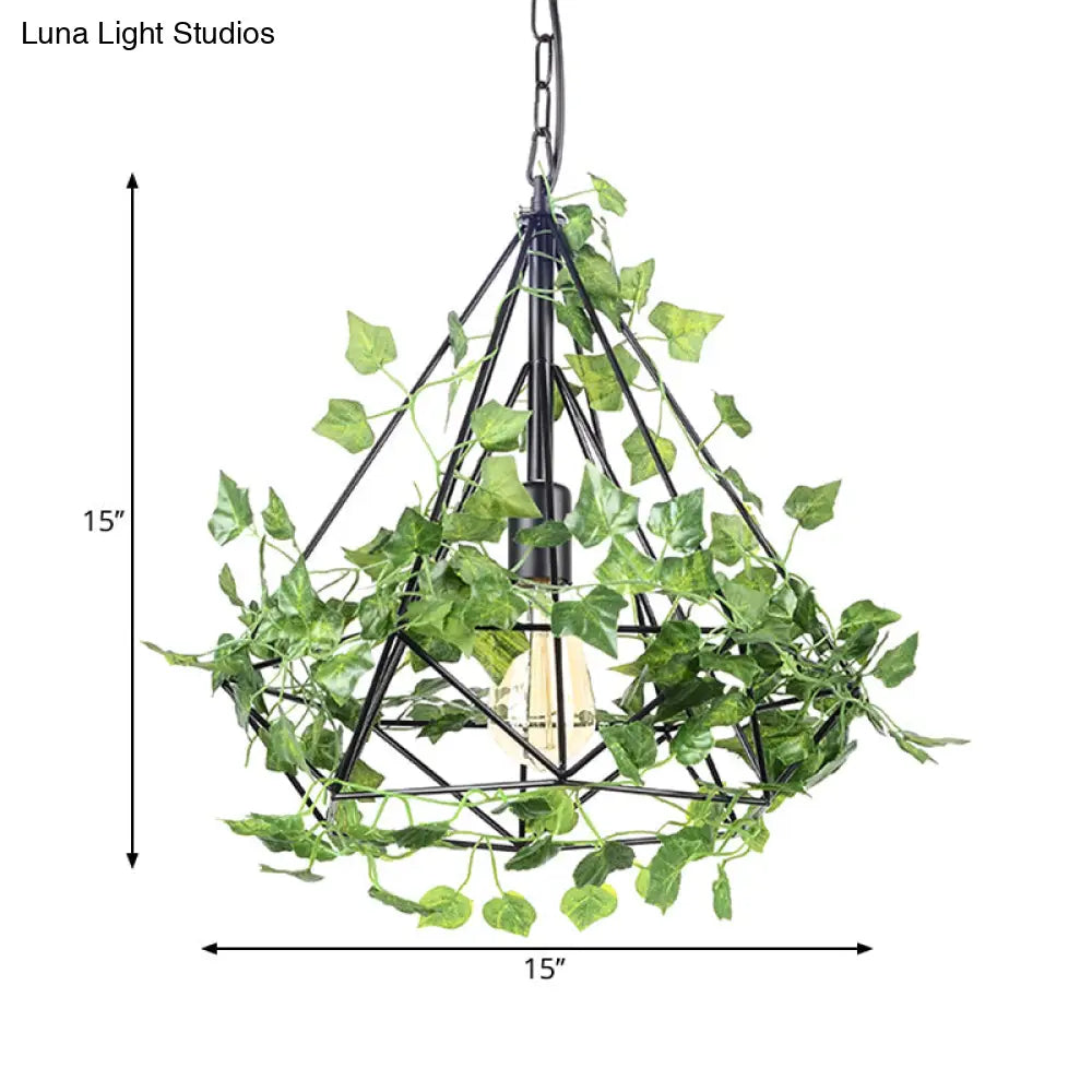 Industrial LED Pendant Lighting with Iron Cage in Black, 4w/6w, Ideal for Restaurant and Plant Décor, Available in 3 Sizes