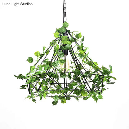 Industrial LED Pendant Lighting with Iron Cage in Black, 4w/6w, Ideal for Restaurant and Plant Décor, Available in 3 Sizes