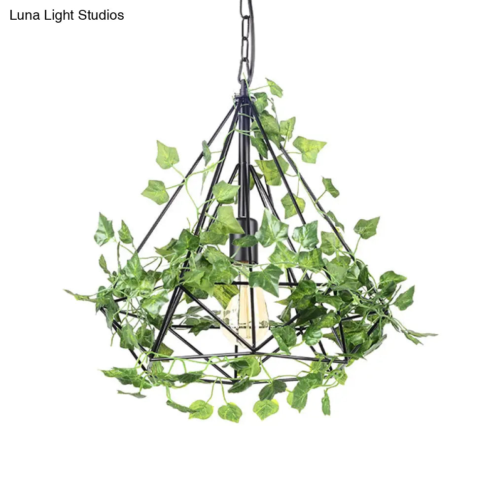 Industrial LED Pendant Lighting with Iron Cage in Black, 4w/6w, Ideal for Restaurant and Plant Décor, Available in 3 Sizes