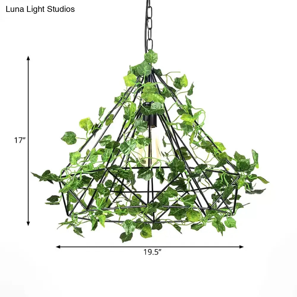 Industrial LED Pendant Lighting with Iron Cage in Black, 4w/6w, Ideal for Restaurant and Plant Décor, Available in 3 Sizes