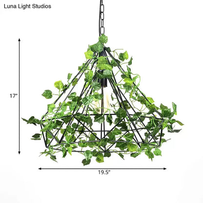 Industrial LED Pendant Lighting with Iron Cage in Black, 4w/6w, Ideal for Restaurant and Plant Décor, Available in 3 Sizes