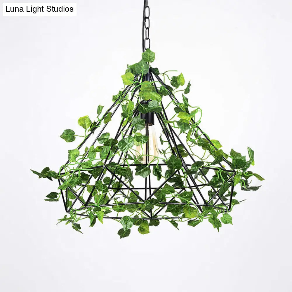 Industrial LED Pendant Lighting with Iron Cage in Black, 4w/6w, Ideal for Restaurant and Plant Décor, Available in 3 Sizes