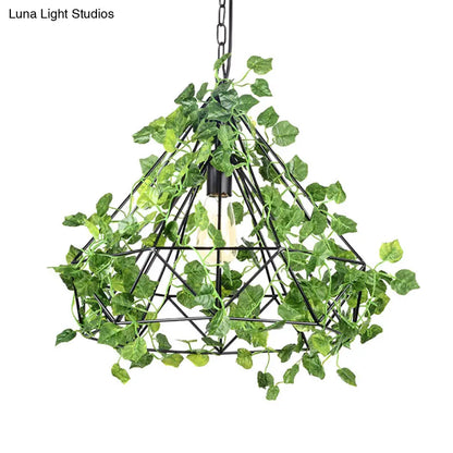 Industrial LED Pendant Lighting with Iron Cage in Black, 4w/6w, Ideal for Restaurant and Plant Décor, Available in 3 Sizes