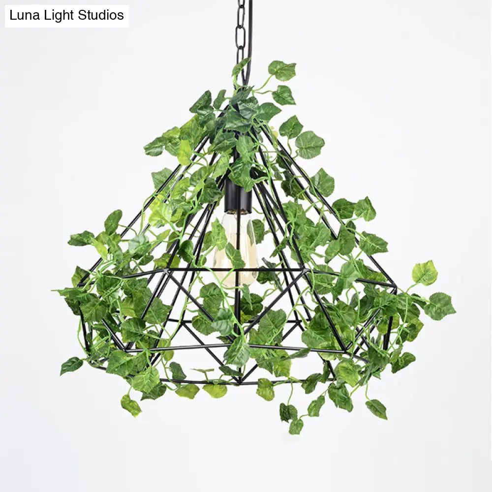 Industrial LED Pendant Lighting with Iron Cage in Black, 4w/6w, Ideal for Restaurant and Plant Décor, Available in 3 Sizes