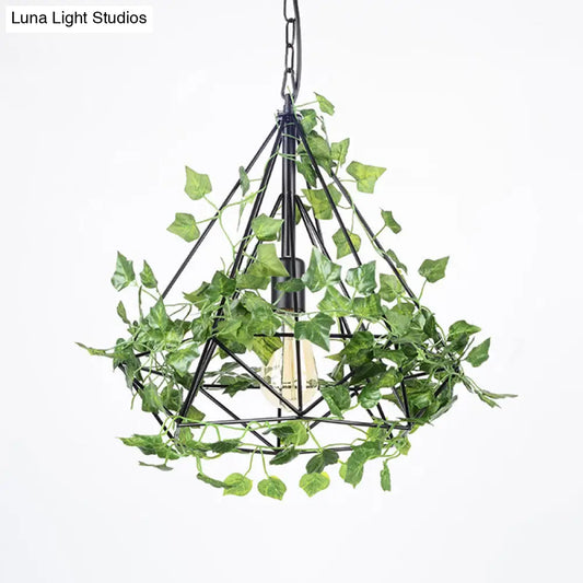 Industrial LED Pendant Lighting with Iron Cage in Black, 4w/6w, Ideal for Restaurant and Plant Décor, Available in 3 Sizes