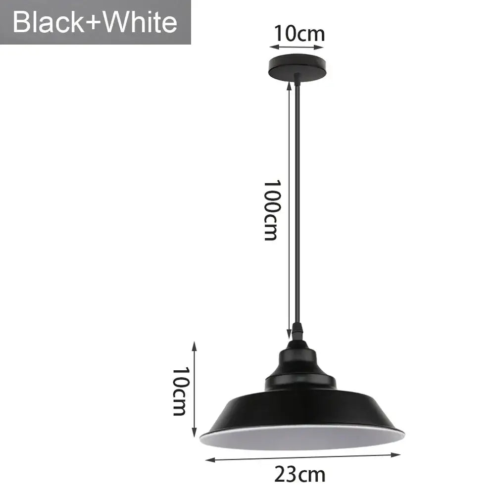 Black decorbites industrial loft chandelier pendant light with matte finish white interior and brass accents for dining room