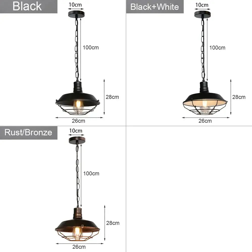 Industrial loft chandelier pendant light with black and brass metal dome and wire cage for dining room decorbites industrial loft