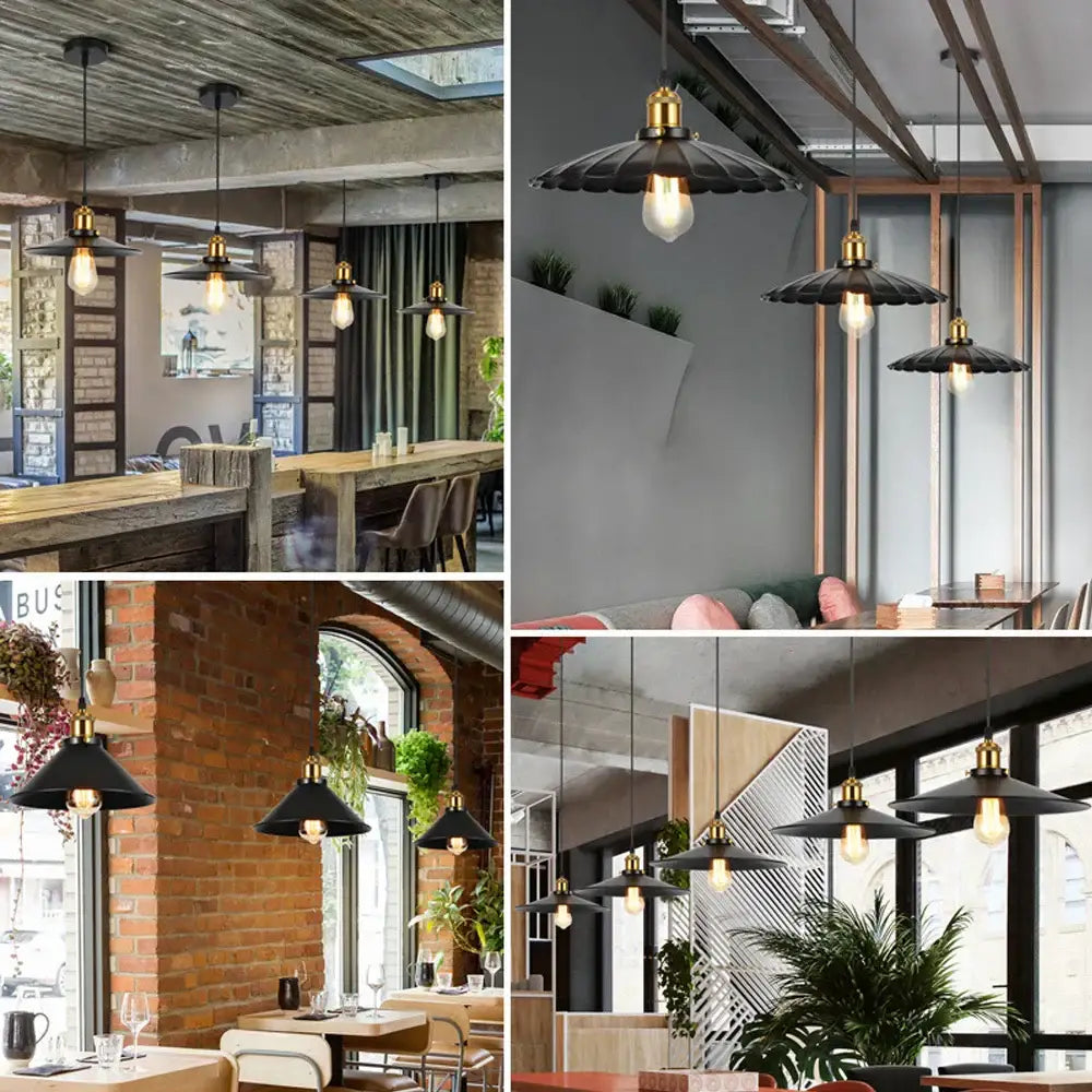 Black industrial loft chandelier pendant light with brass accents and exposed bulb for dining room decorbites industrial loft
