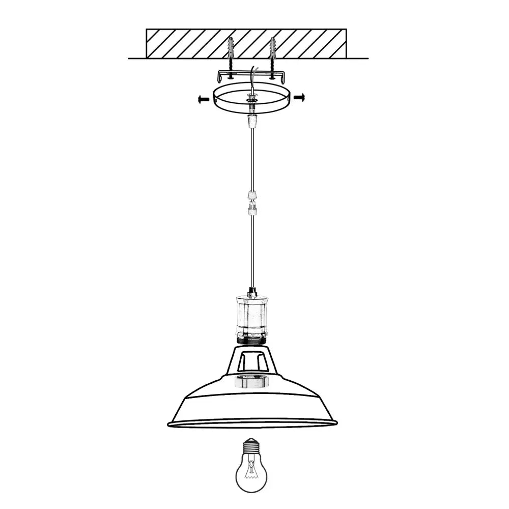 Industrial loft chandelier pendant light with black metal shade brass accents and exposed bulb for dining room decorbites industrial loft