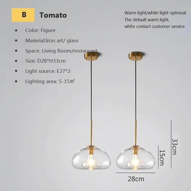 Clear glass pendant light with gold-toned metal fixture and chain in decorbites industrial loft glass pendant light trio