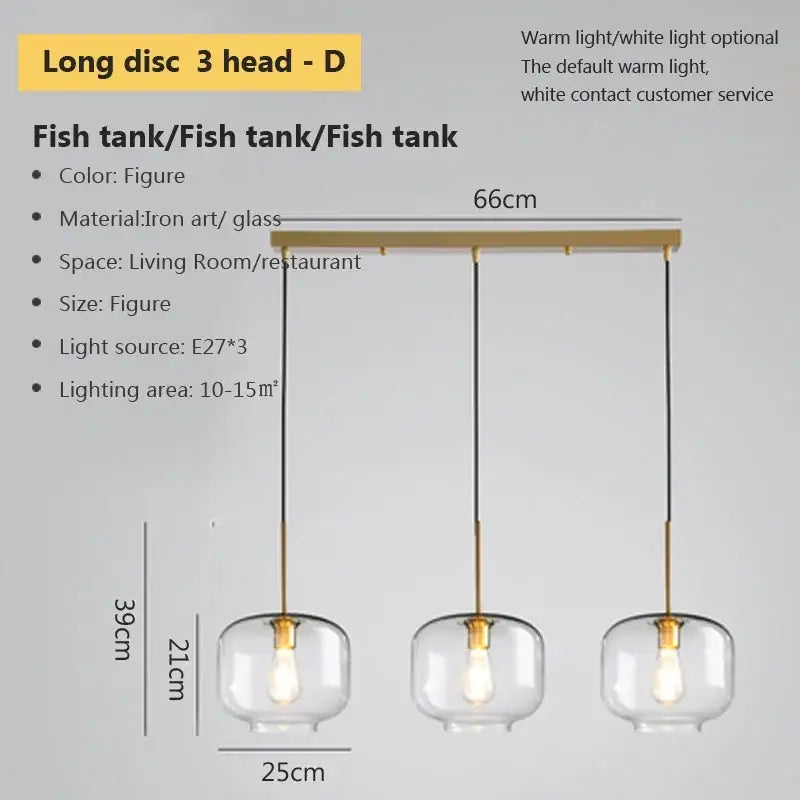 Gold-toned iron and glass pendant light with three spherical shades industrial loft glass decorbites pendant light