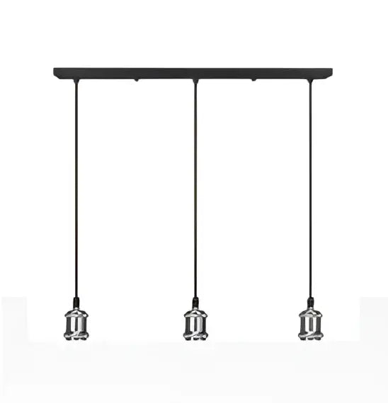Black rectangular industrial loft led pendant light with four chrome bulb holders for kitchen dining room decorbites industrial loft