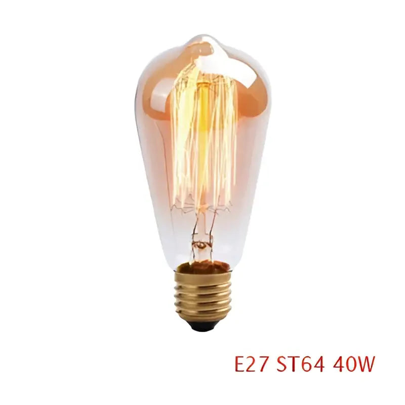 Vintage-style amber glass filament bulb with brass screw base for decorbites industrial loft led cage wall light sconce
