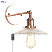 Copper-finished industrial loft led wall light with faceted glass shade and exposed edison bulb for bedroom decorbites industrial loft