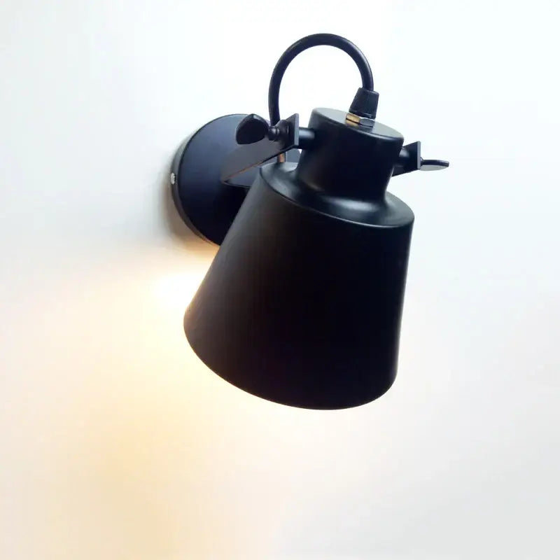 Industrial matte black wall light with adjustable arm and conical shade decorbites adjustable edison wall sconce