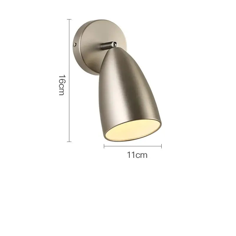 A sleek brushed nickel wall lamp with conical shade 16cm height decorbites adjustable swing long arm design