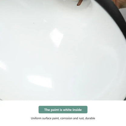 White enamel-coated interior of matte black industrial electric food heat preservation lamp corrosion-resistant container