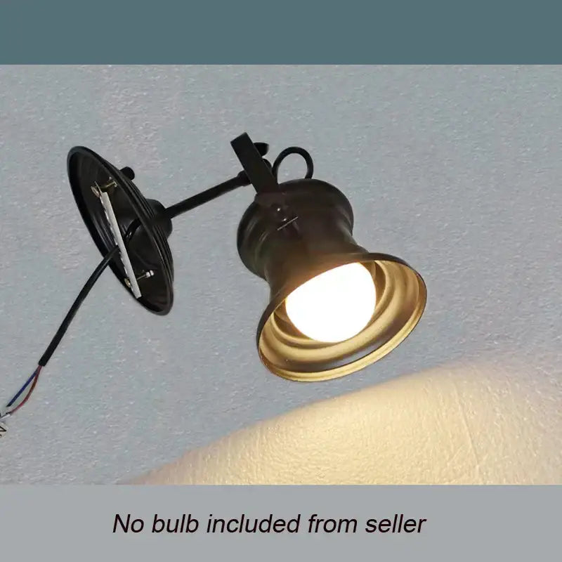 Industrial matte black retro dome pendant chandelier featuring a black adjustable spotlight with brass interior and exposed wiring