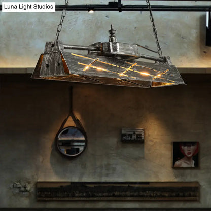 DecorBites™ Industrial Metal 4-Light Suspension Lamp with Hollow-out Design for Dining Room Island