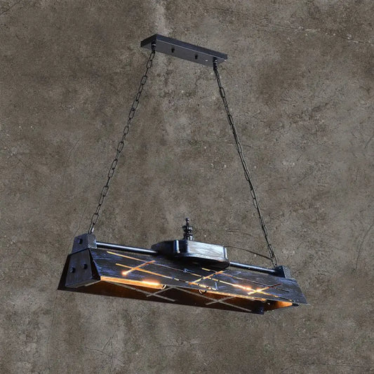 DecorBites™ Industrial Metal 4-Light Suspension Lamp with Hollow-out Design for Dining Room Island