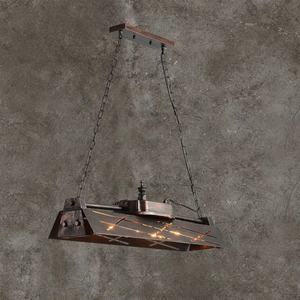 DecorBites™ Industrial Metal 4-Light Suspension Lamp with Hollow-out Design for Dining Room Island