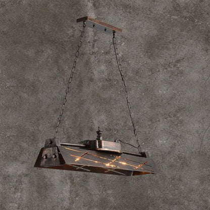 DecorBites™ Industrial Metal 4-Light Suspension Lamp with Hollow-out Design for Dining Room Island