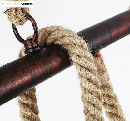 DecorBites™ Industrial Metal Beige Chandelier Lighting Fixture for Linear Restaurant Island