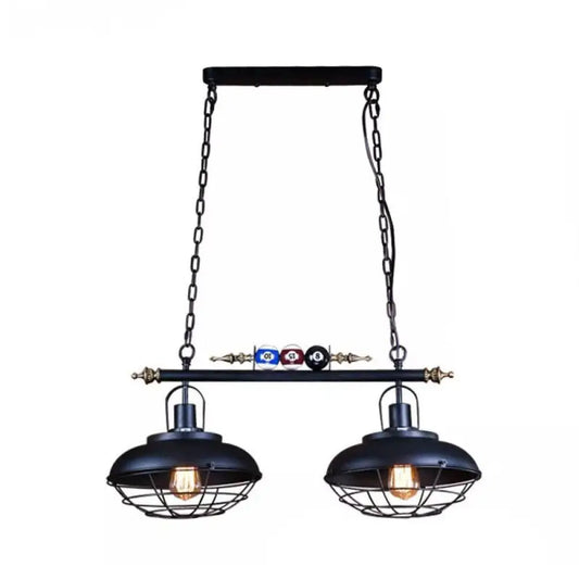 DecorBites™ Industrial Metal Billiards Island Light for Restaurants with Bowl Shade