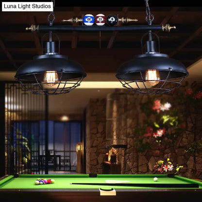 DecorBites™ Industrial Metal Billiards Island Light for Restaurants with Bowl Shade