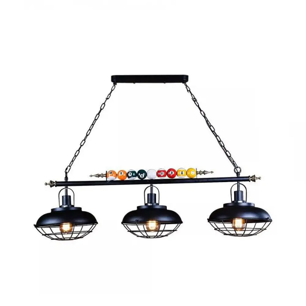 DecorBites™ Industrial Metal Billiards Island Light for Restaurants with Bowl Shade