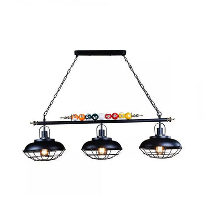 DecorBites™ Industrial Metal Billiards Island Light for Restaurants with Bowl Shade