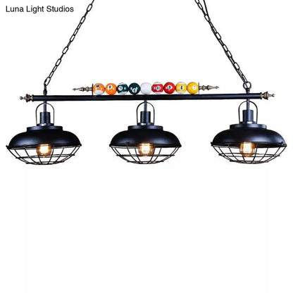 DecorBites™ Industrial Metal Billiards Island Light for Restaurants with Bowl Shade