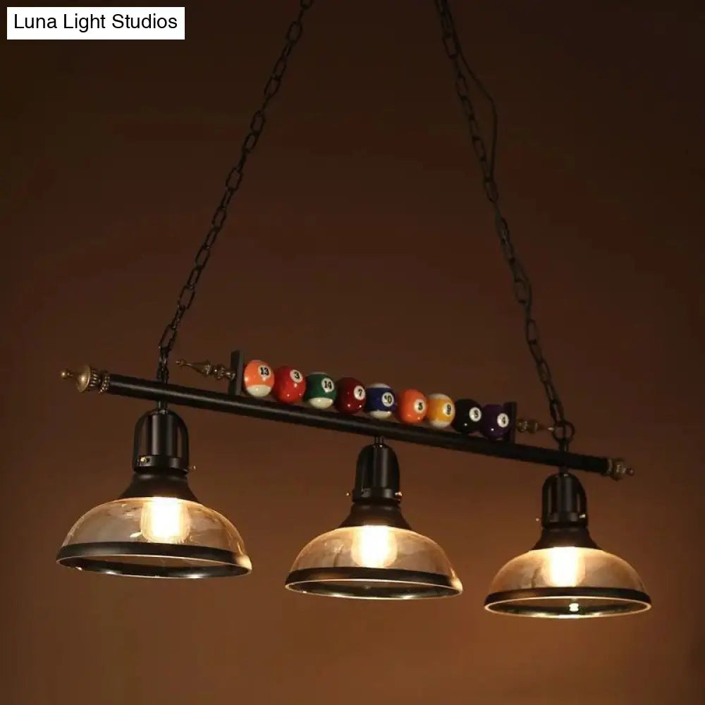 DecorBites™ Industrial Metal Billiards Island Light for Restaurants with Bowl Shade