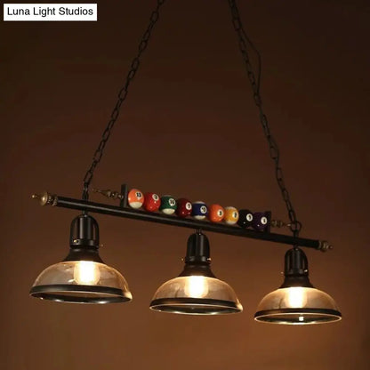 DecorBites™ Industrial Metal Billiards Island Light for Restaurants with Bowl Shade