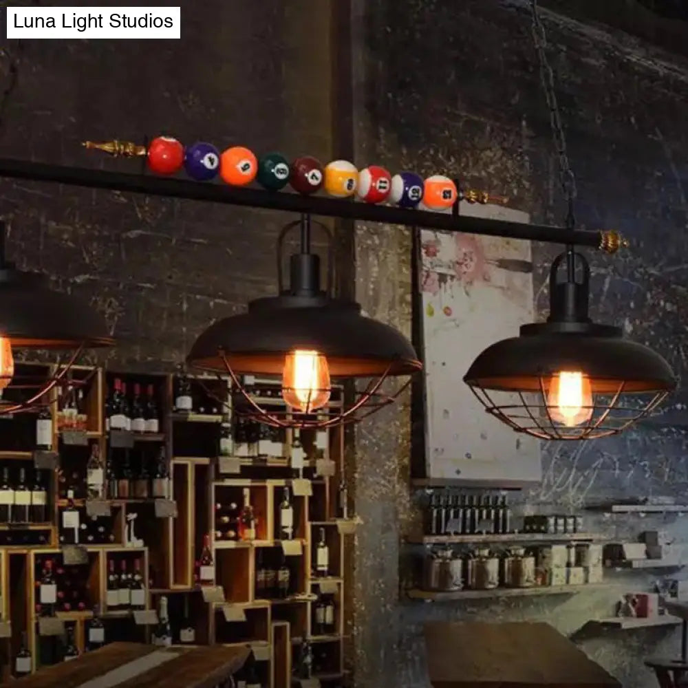 DecorBites™ Industrial Metal Billiards Island Light for Restaurants with Bowl Shade