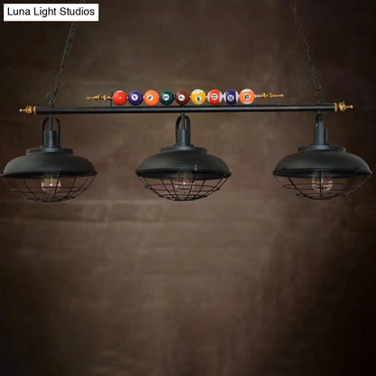 DecorBites™ Industrial Metal Billiards Island Light for Restaurants with Bowl Shade