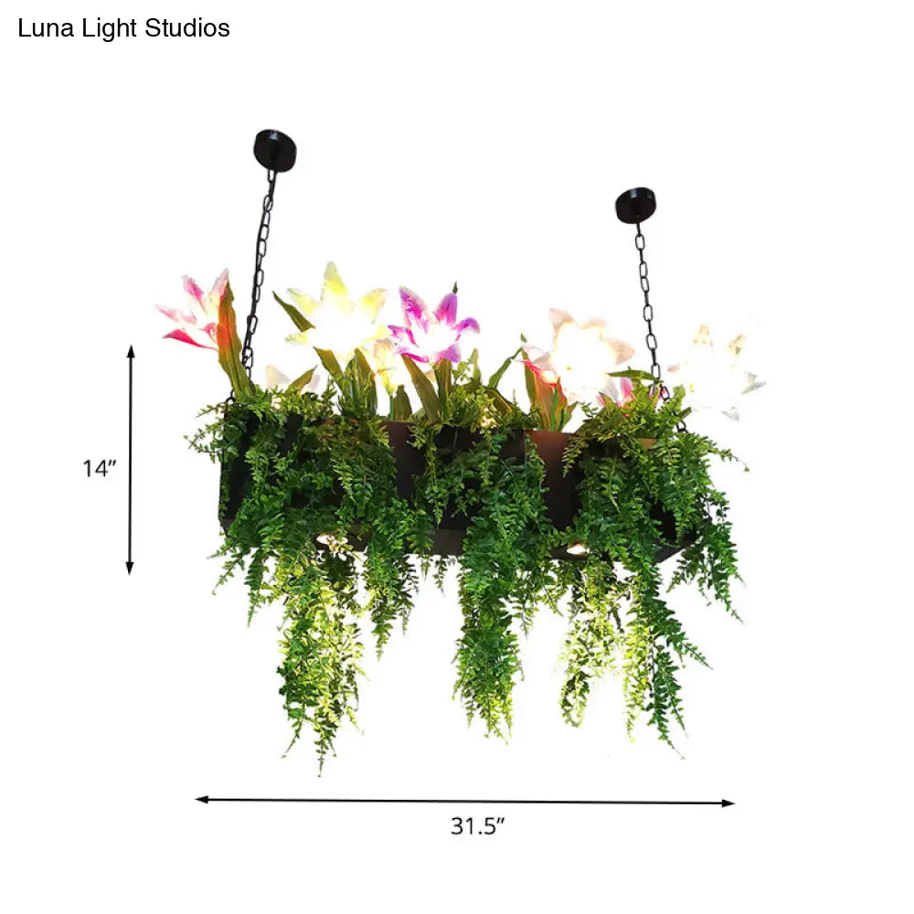 DecorBites™ Industrial Metal Black Island Pendant Light with LED Bulbs - Hanging Lamp Kit for Restaurants