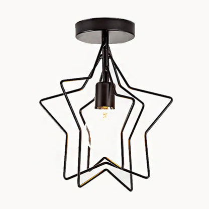 DecorBites™ DecorBites™ Industrial Metal Ceiling Mount Chandelier - 1 Light Semi Flush Fixture for Hallway