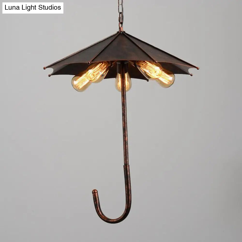 Industrial Metal Ceiling Pendant Chandelier - Rustic 5-Light Hanging Fixture for Restaurants