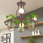 Industrial Metal Chandelier 4/7/10-Bulb LED Hanging Lamp in Coffee, Perfect for Living Room