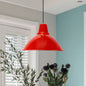 Industrial Metal Coffee Shop Ceiling Lamp - Bowl Shade Pendant Light (1 Light, Red/Yellow)