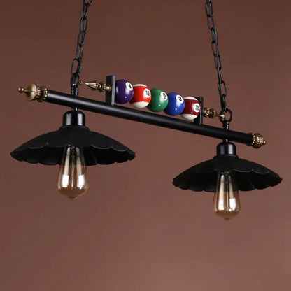 DecorBites™ Industrial Metal Island Pendant Light Fixture with Shaded Design and Billiard Decoration