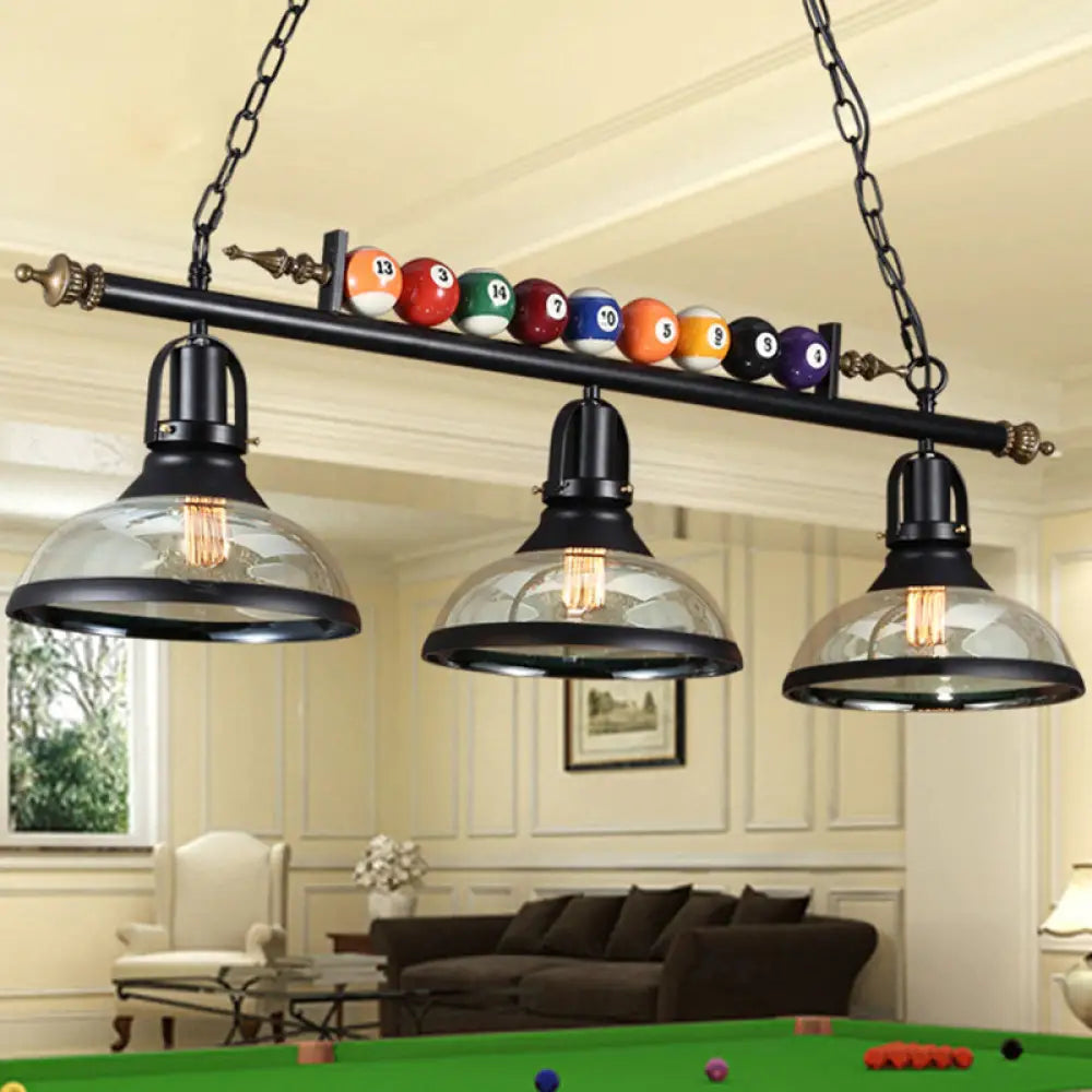 DecorBites™ Industrial Metal Island Pendant Light Fixture with Shaded Design and Billiard Decoration