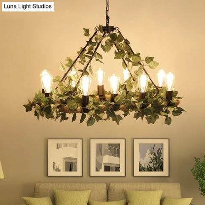 مصباح معلق LED معدني صناعي من DecorBites™ مزود بـ 10 لمبات - لمسة نهائية باللون الوردي/الأخضر - مثالي للمطاعم