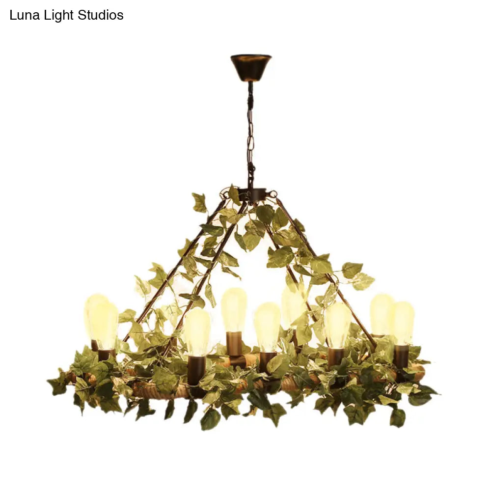 مصباح معلق LED معدني صناعي من DecorBites™ مزود بـ 10 لمبات - لمسة نهائية باللون الوردي/الأخضر - مثالي للمطاعم