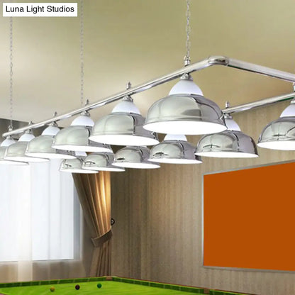 DecorBites™ Industrial Metal Mirrored Bowl Pendant Light - Suspended Lighting Fixture for Billiard Room or Island