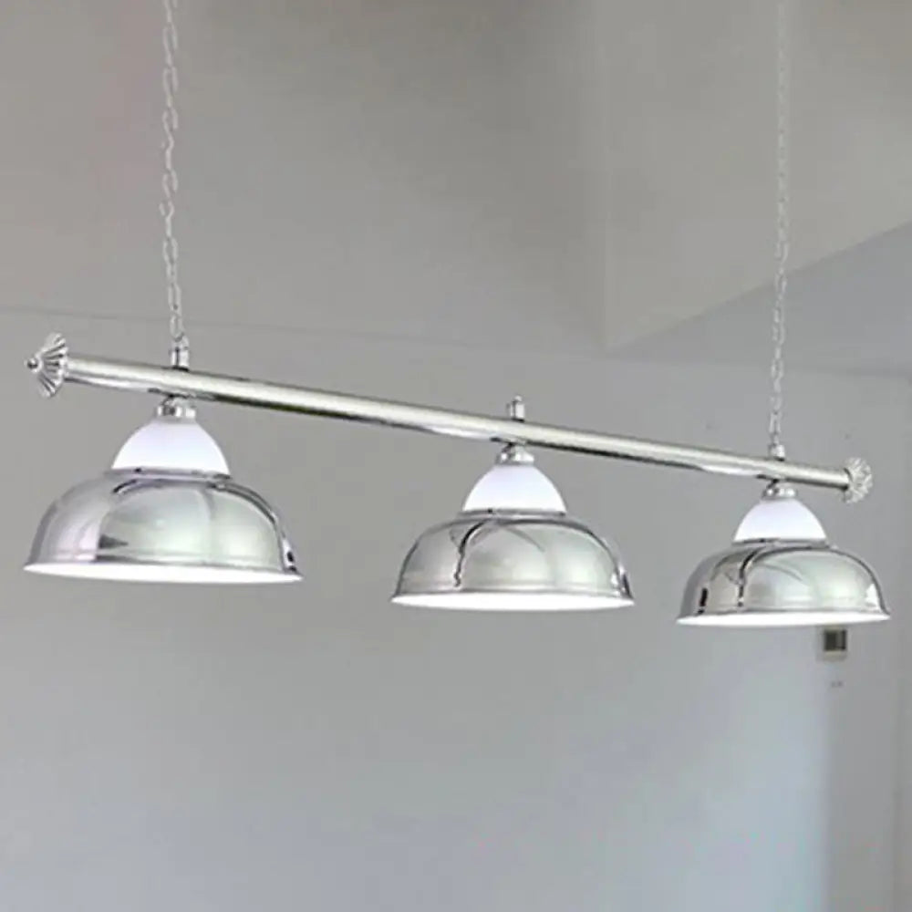 DecorBites™ Industrial Metal Mirrored Bowl Pendant Light - Suspended Lighting Fixture for Billiard Room or Island
