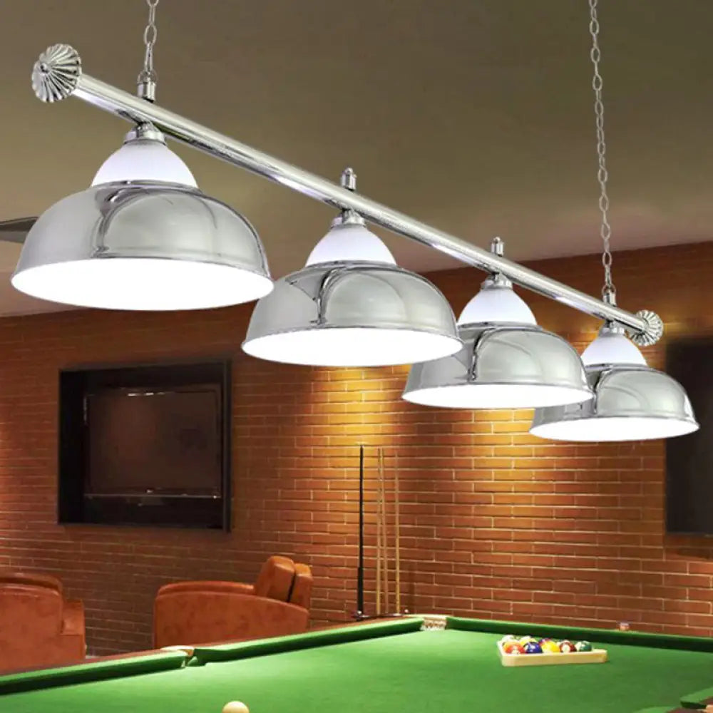 DecorBites™ Industrial Metal Mirrored Bowl Pendant Light - Suspended Lighting Fixture for Billiard Room or Island