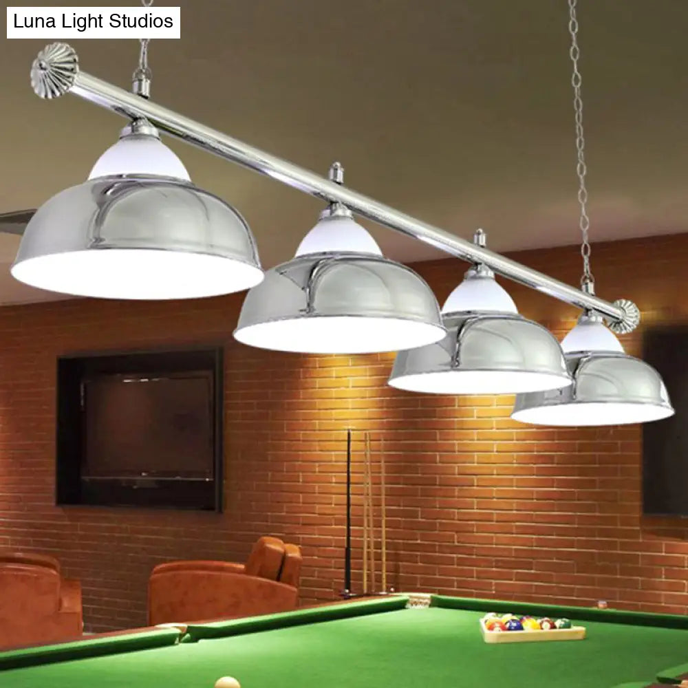 DecorBites™ Industrial Metal Mirrored Bowl Pendant Light - Suspended Lighting Fixture for Billiard Room or Island