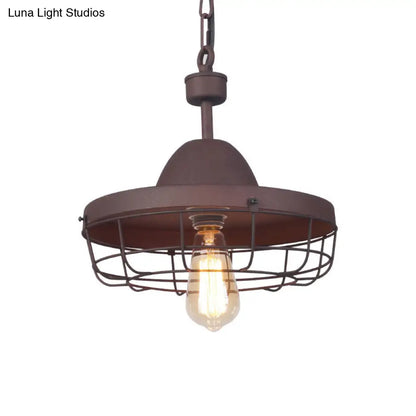 Industrial Metal Pendant Ceiling Lamp: Single-Shade Suspension Lighting for Bistro